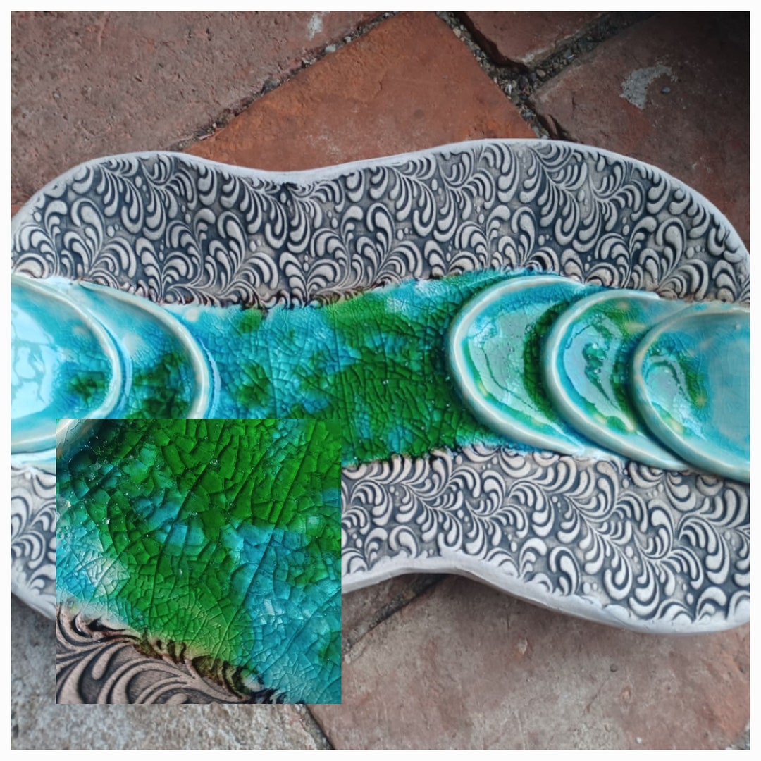 Large Bird Bath Approx. 35 X 22 X 5 Cm Bird Bath With Crystal Glass Glaze Ceramic - Etsy