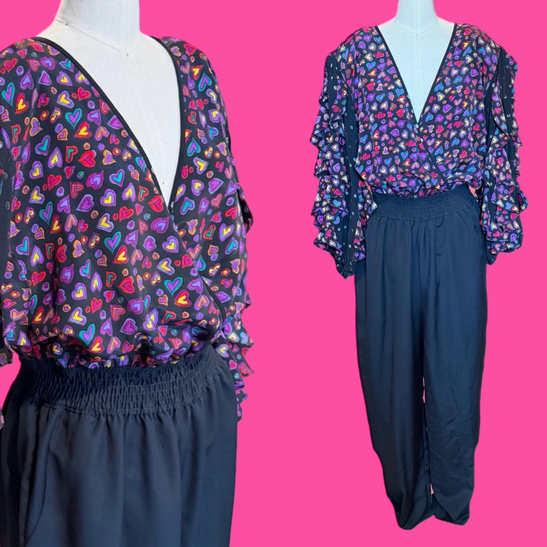 80s Geometric Jumpsuit - Etsy display picture 1
