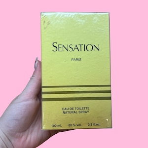 Vintage 1980s 1990s Sensation Paris Eau De Toilette Natural Spray Made In France Deadstock Perfume