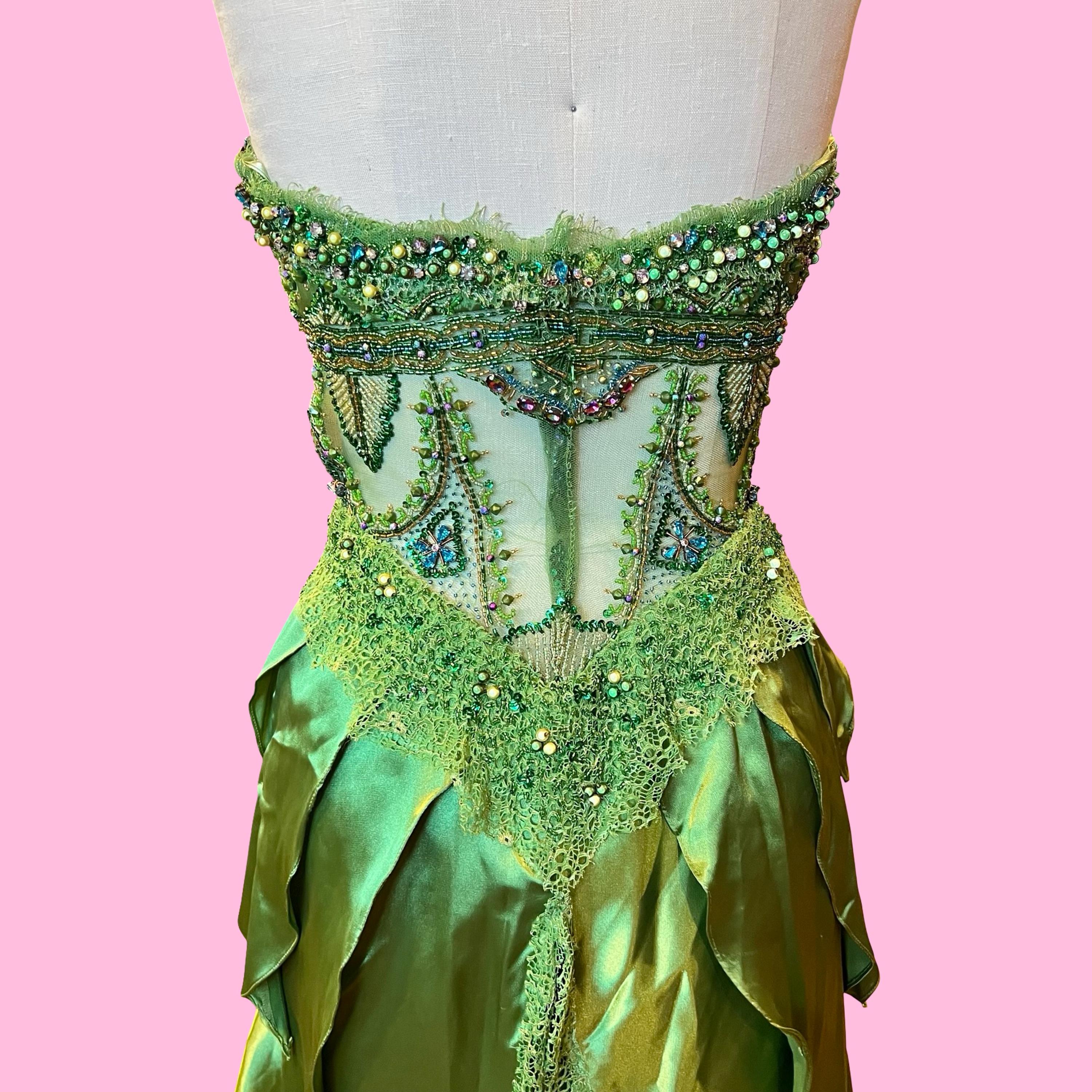 mandalay beaded dress Julian Joyce by MANDALAY Cocktail Midi Dress satin beaded size 10 Vintage y2k