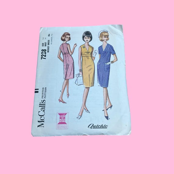 Vintage 1960s McCalls Sleeveless A Line Empire Waist Fitted Pockets Easy To  Sew Dress Sewing Pattern