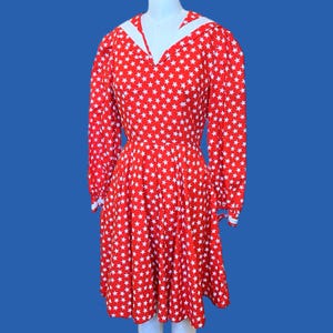 Long Sleeve 50s Style Red Dress - Etsy Long Sleeve 50s Style Red Dress - Etsy