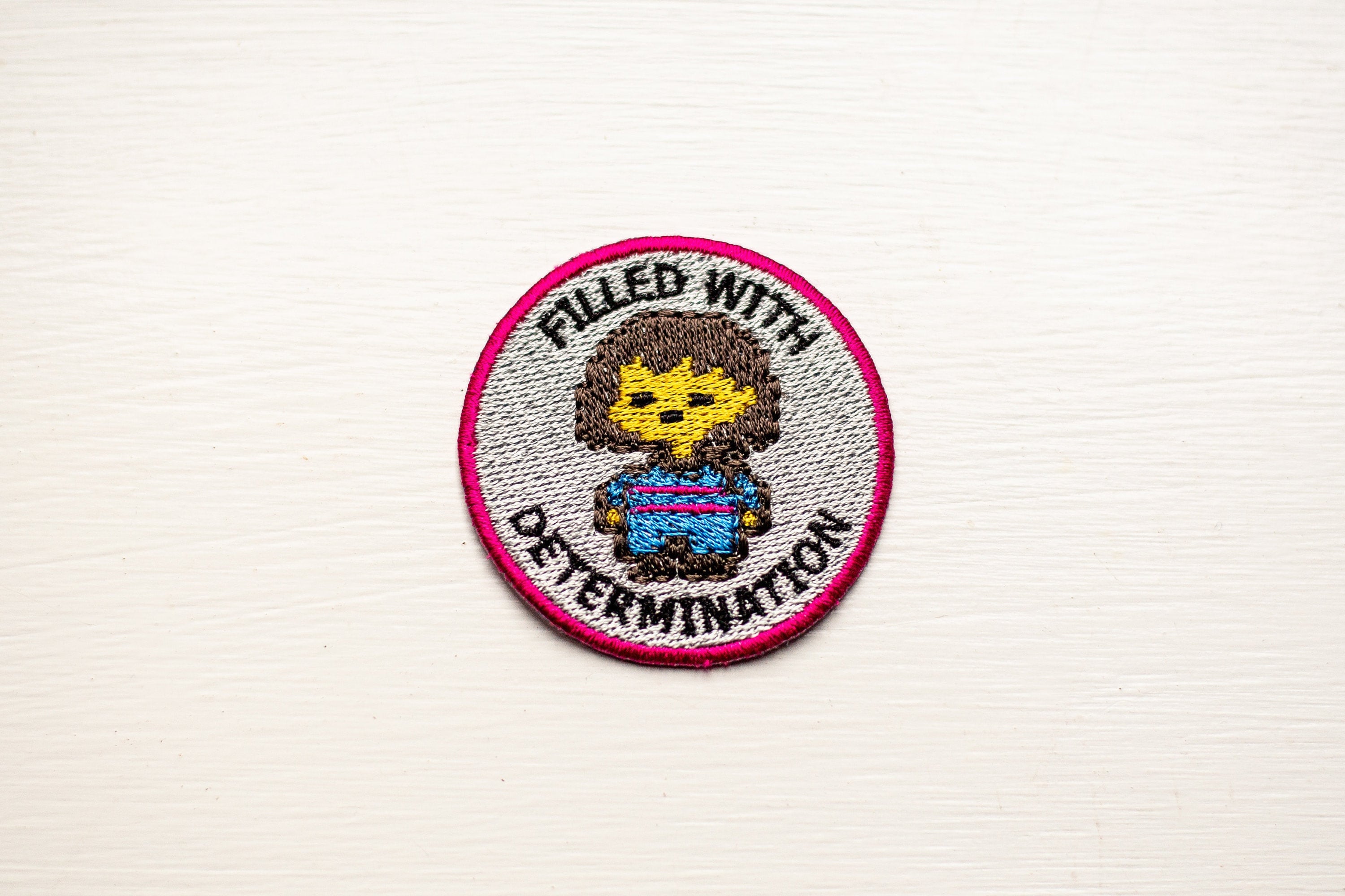 Undertale Inspired Scout/Achievement Iron On Patch - Frisk/FILLED WIT…
