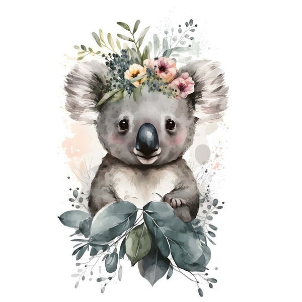 Nursery Baby Koala Fabric Panel