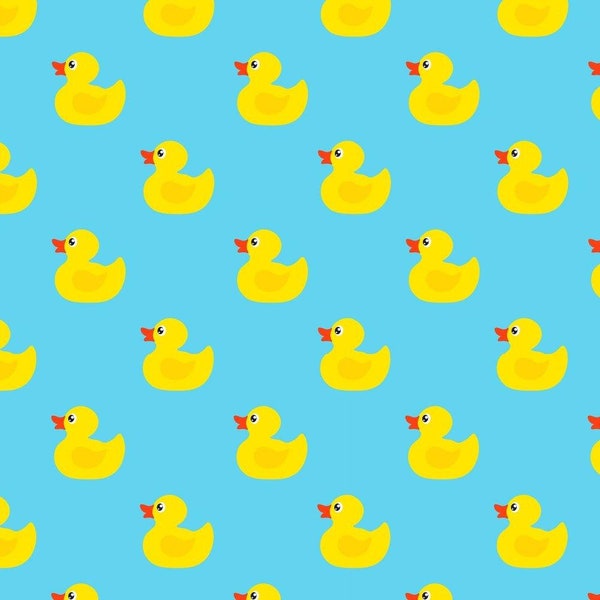 Floating Rubber Ducks Fabric - Blue