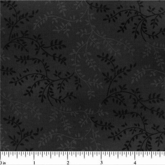 108 Vine Quilt Backing Fabric Black Etsy