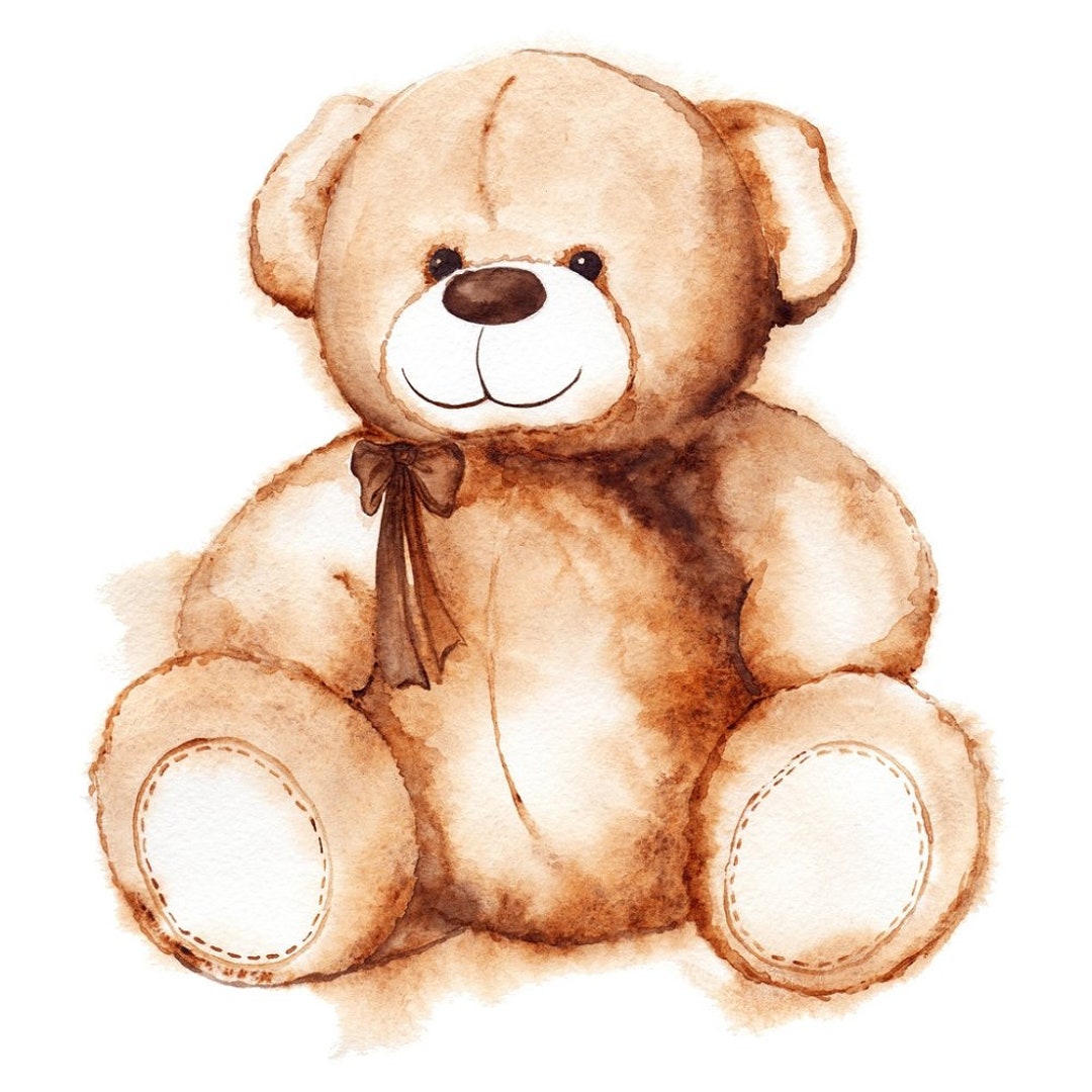 Cartoon Lovely Teddy Bear Fabric Panel Brown - Etsy