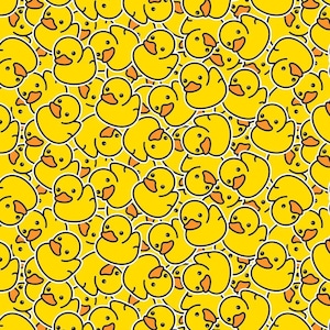 Packed Rubber Duck Fabric - Yellow