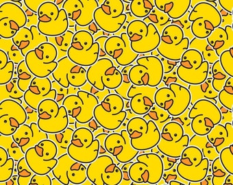 Packed Rubber Duck Fabric - Yellow