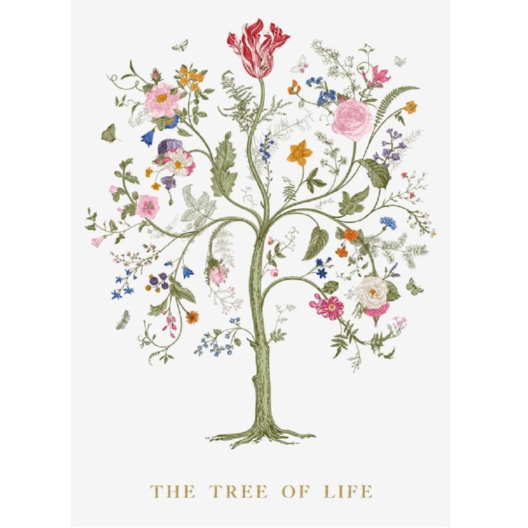 Tree of Life Fabric Panel White