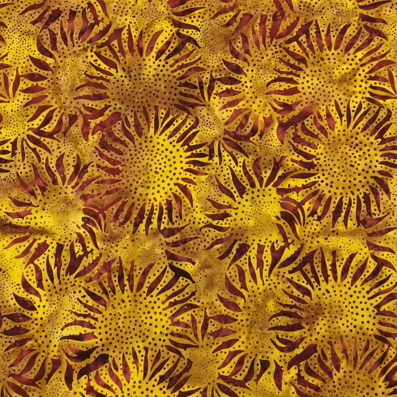  Hoffman  Bali  Sunflower Batik  Fabric Gold Ochre Etsy