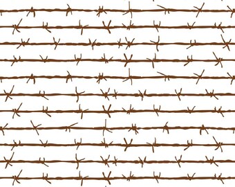 Barbed Wire Fabric - Chocolate