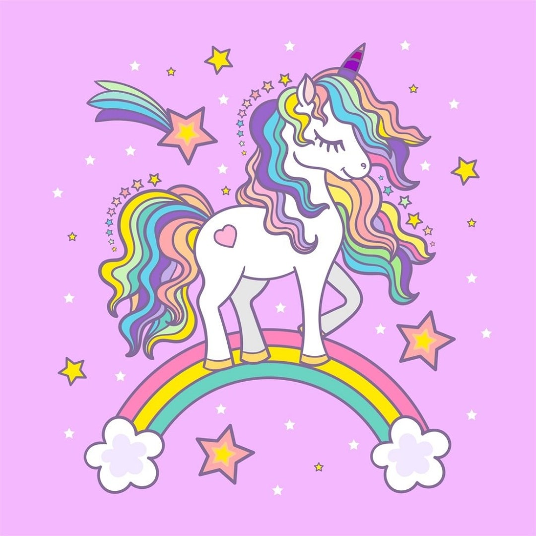 Unicorn on a Rainbow Fabric Panel - Etsy Unicorn on a Rainbow Fabric Panel - Etsy