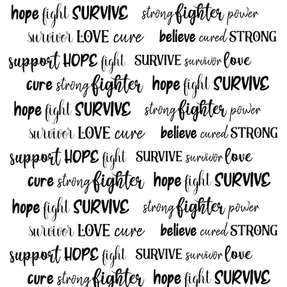 Breast Cancer Words of Encouragement Fabric -  Canada