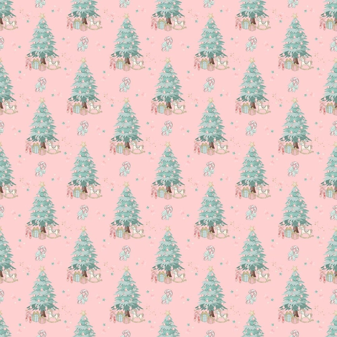 Elegant Nutcracker Christmas Trees With Candy Canes Fabric Pink - Etsy
