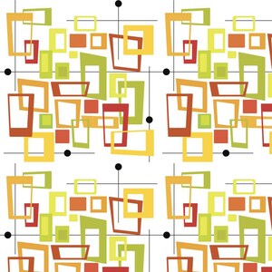 Retro Squares Fabric Variation 1 - Orange