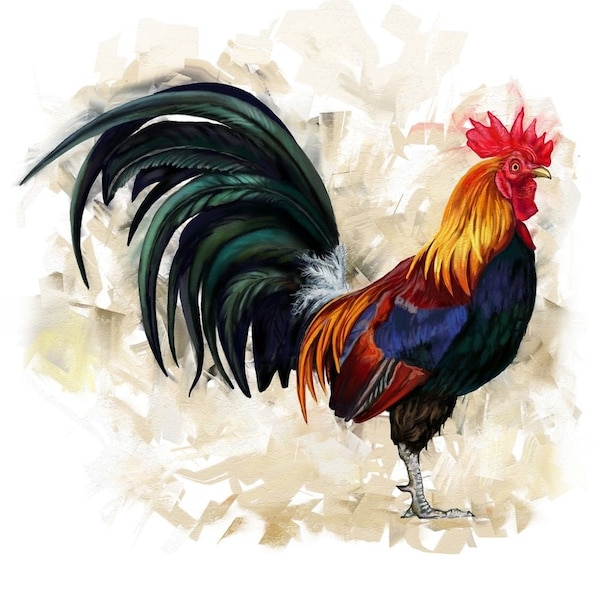 Rooster Fabric Panel - Multi