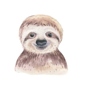 Sloth Portrait Fabric Panel