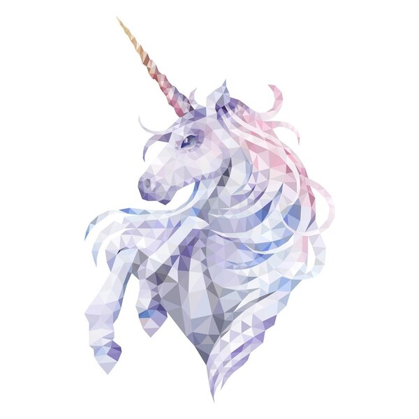 Watercolor Crystalize Unicorn Fabric Panel