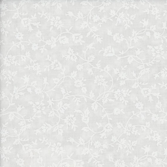 Floral Tone on Tone Fabric - White on White