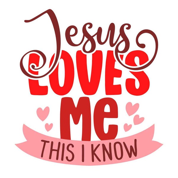 Jesus loves Me Fabric Panel - Pink