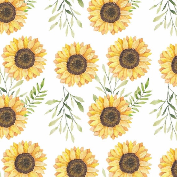 Watercolor Sunflower Fabric