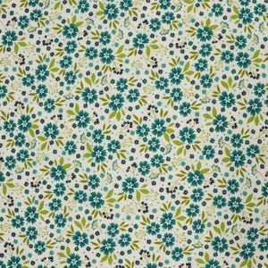 Among the Wildflowers II Fabric Collection - Poppies Aqua - Benartex - Sold by the yard