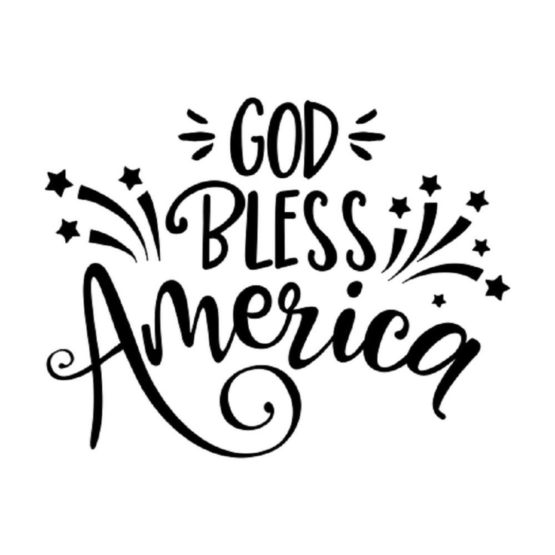 God Bless America Fabric Panel White - Etsy