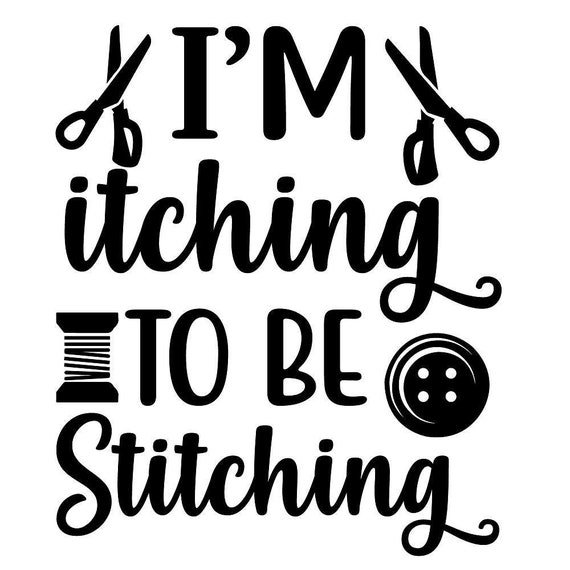 I'm Itching to Be Stitching Fabric Panel Black/white - Etsy