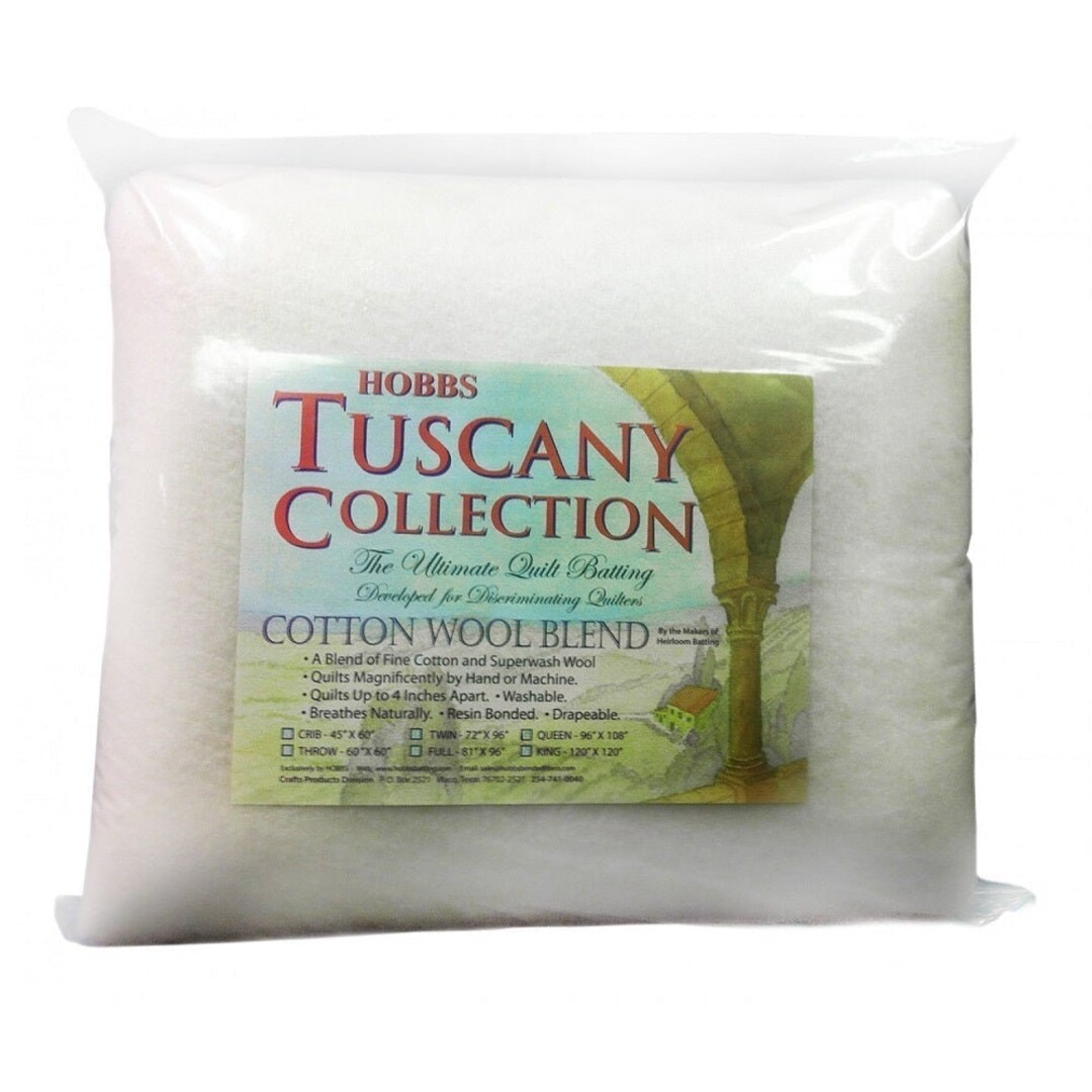 Hobbs Tuscany Cotton Wool Blend Batting - Twin Size 72 x 96