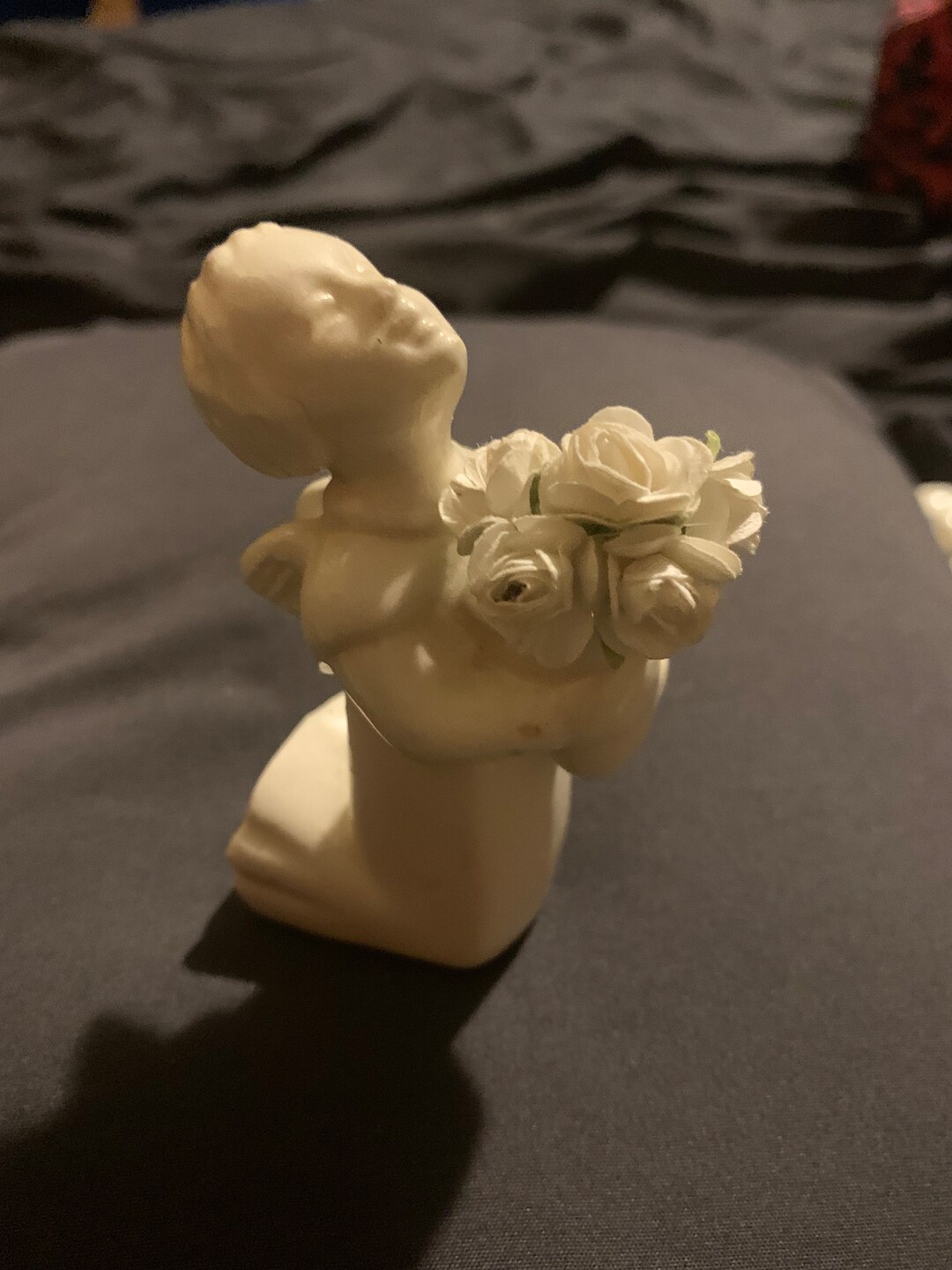 Vintage Czechoslovakia Glazed Bisque Cherub Angel Figurine Etsy