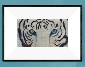 ホワイトタイガーの鉛筆画プリント｜サイン入り野生動物アート - Etsy 日本