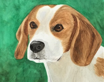 BEAGLE ART PRINT from Original Watercolor Art, Giclee Print, Gift for Beagle Lover