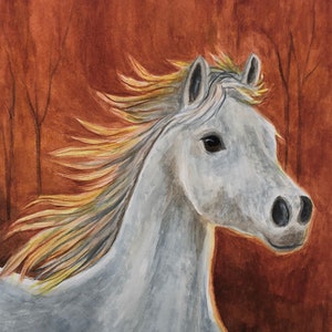 ARABIAN HORSE ART, Original Watercolor Art -or- Giclee Print, Gift for Horse Lover