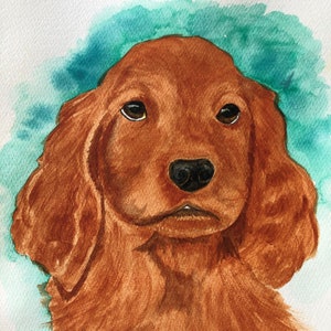 IRISH SETTER PUPPY Art, Original Watercolor Art -or- Giclee Art Print,  Gift for Irish Setter Lover