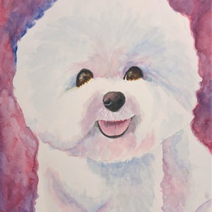 BICHON FRISÉ ART, Original Watercolor -or_ Gicee Art Print, Bichon Art, Gift for Bichon Lover