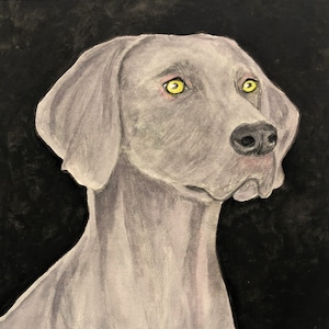 WEIMARANER Art, Original Watercolor Painting OR Archival Giclee Print, Gift for Weimaraner Lover