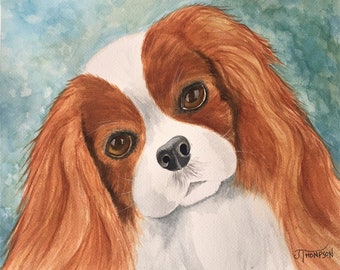 キャバリア・キング・チャールズ・スパニエル犬アートプリント