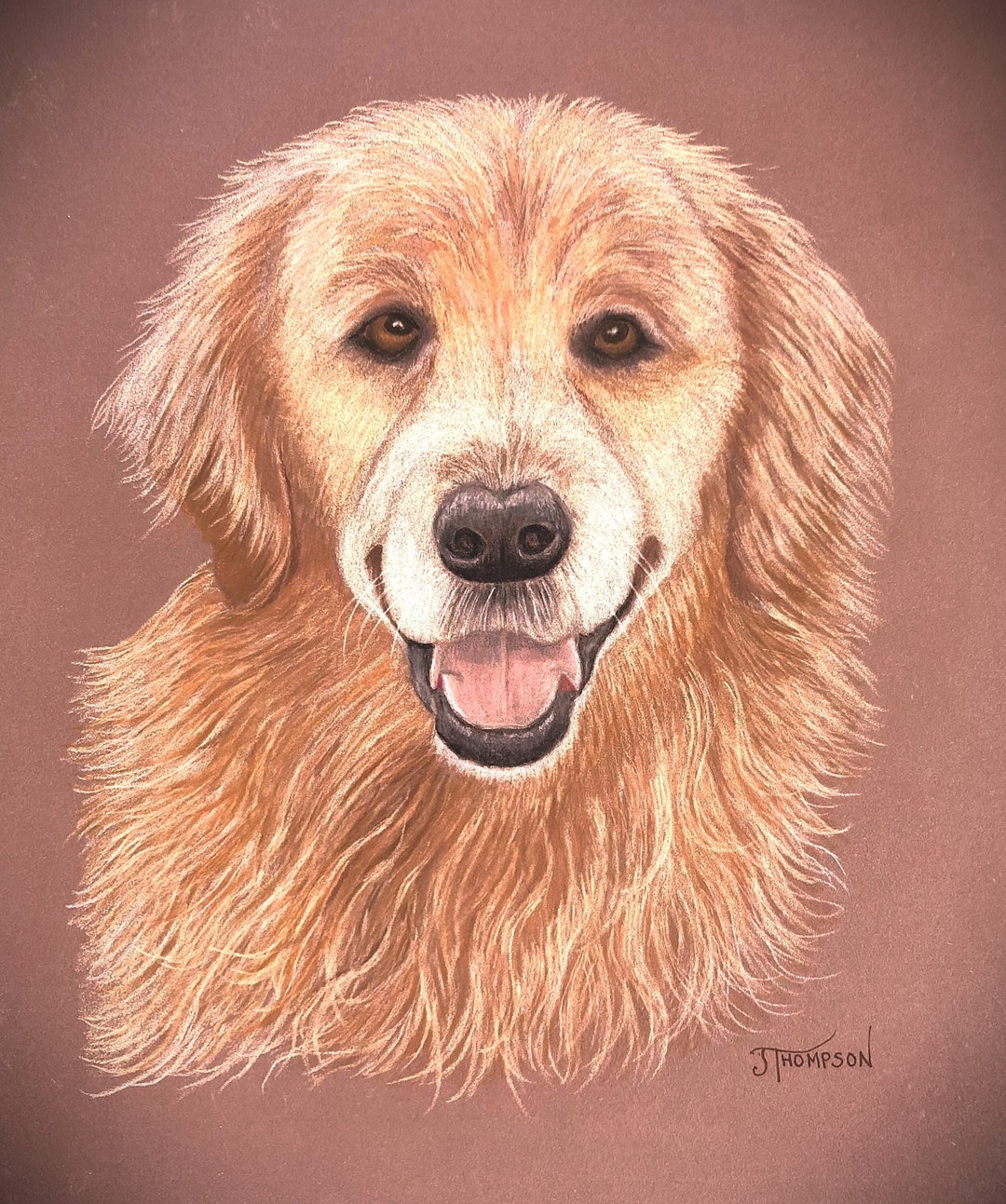GOLDEN RETRIEVER, ORIGINAL Colored Pencil Artwork -or- Archival Giclee ...