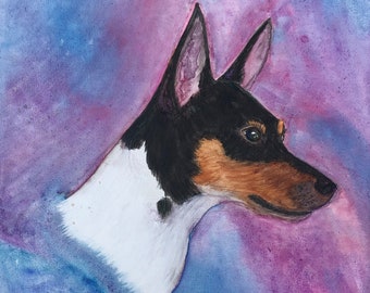 TOY FOX TERRIER Art Giclee Print from Original Watercolor Painting, Gift for Toy Fox Lover