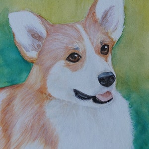 CORGI ART Giclee Print from Original Watercolor Painting, Gift for Corgi Lover