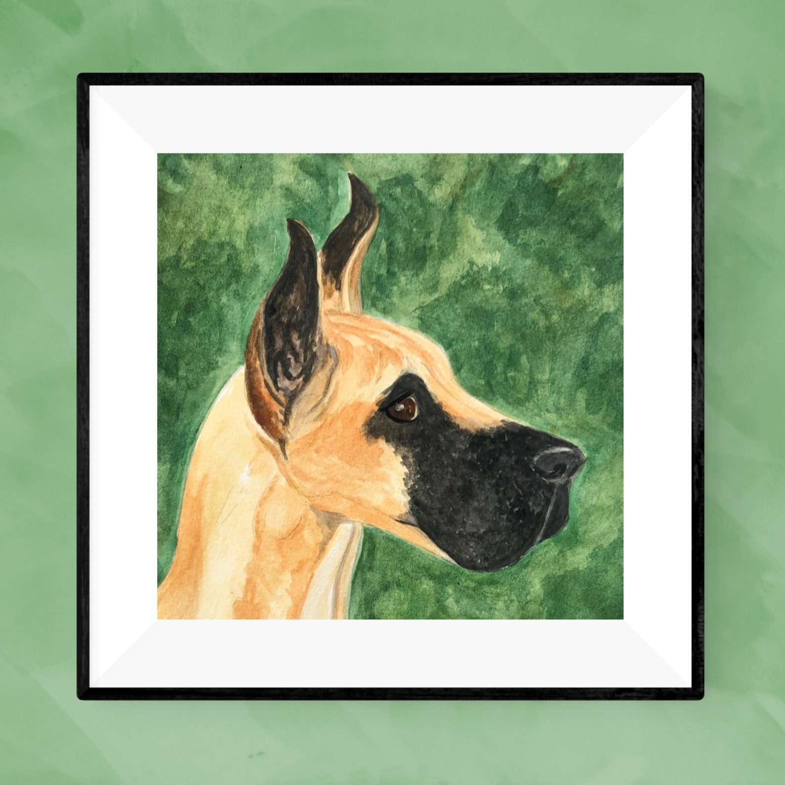 GREAT DANE CLOSEUP Giclee Print From Original Watercolor Art Etsy