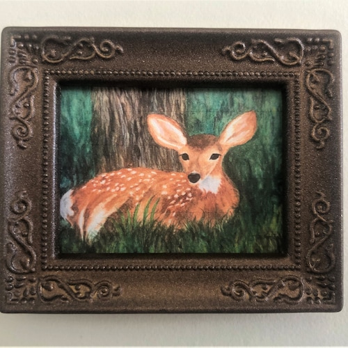 DOLLHOUSE ART 112 Scale fawn in the Forest Etsy