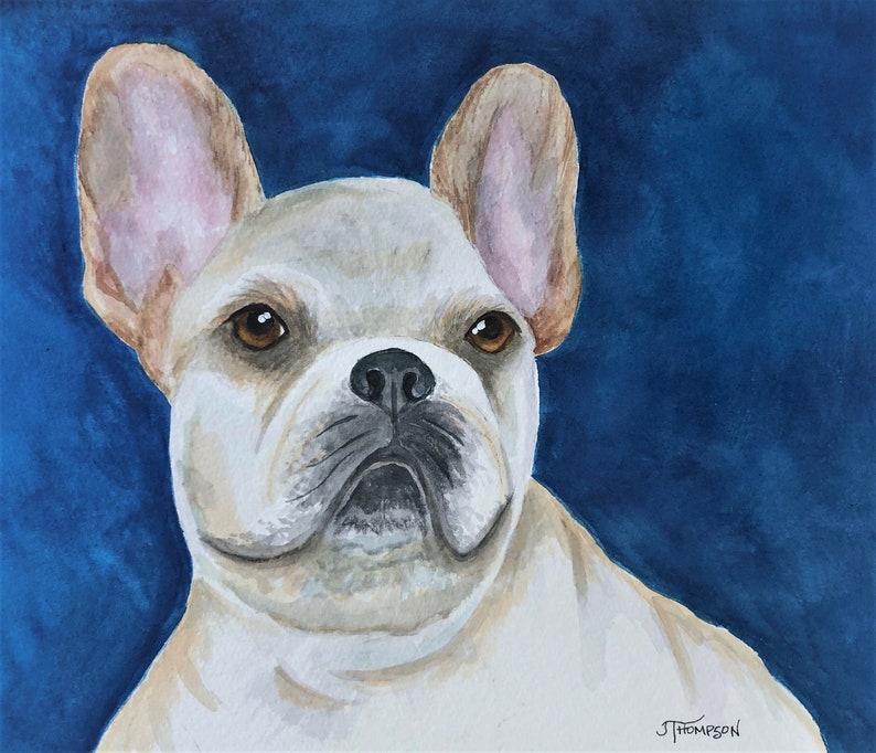 FRENCH BULLDOG ORIGINAL Watercolor Painting Gift for Frenchie Lover Giclee Print -or-
