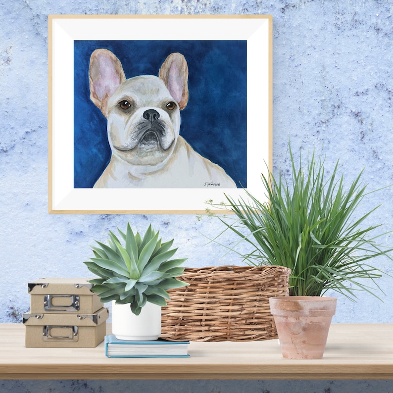 FRENCH BULLDOG ORIGINAL Watercolor Painting Gift for Frenchie Lover Giclee Print -or-