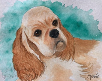 COCKER SPANIEL ART Giclee Print from Original Watercolor Painting, Gift for Cocker Spaniel Lover