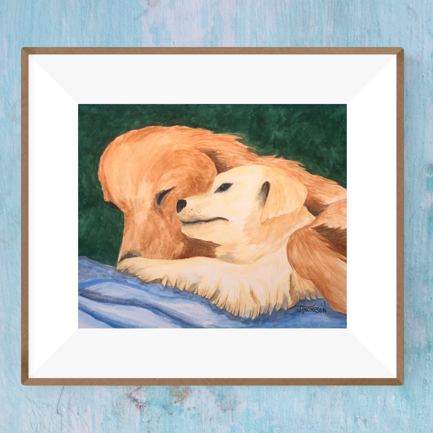 GOLDEN RETRIEVER Puppy and Dam, ORIGINAL --or--archival Giclee Print,  Watercolor, Gift for Golden Lover - Etsy, image size:1420x1420