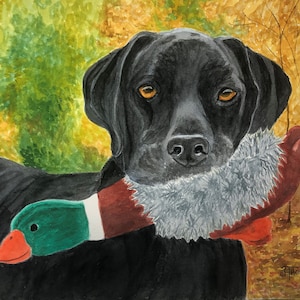 LABRADOR RETRIEVER ART, Original Watercolor -or- Giclee Art Print, Black Lab Art, Black Lab Print, Gift for Lab Lover