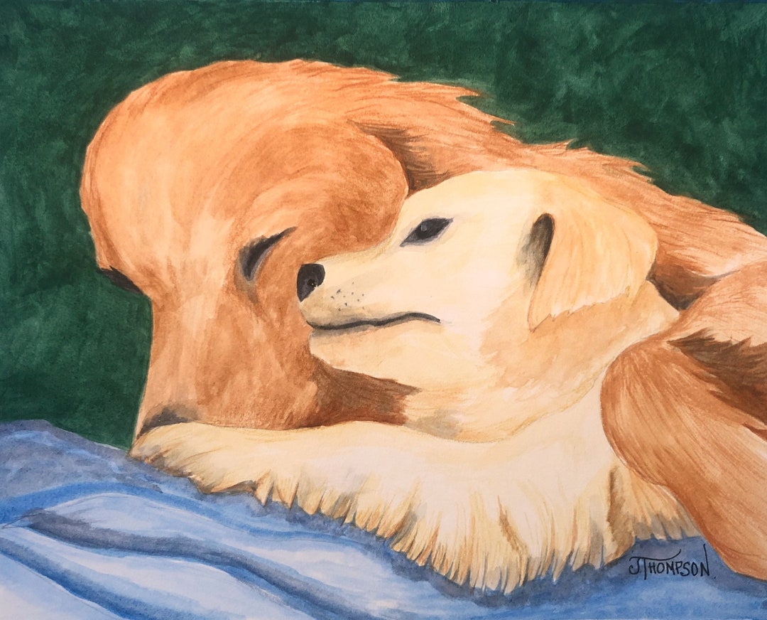 GOLDEN RETRIEVER Puppy and Dam, ORIGINAL --or--archival Giclee Print,  Watercolor, Gift for Golden Lover - Etsy, image size:1080x872
