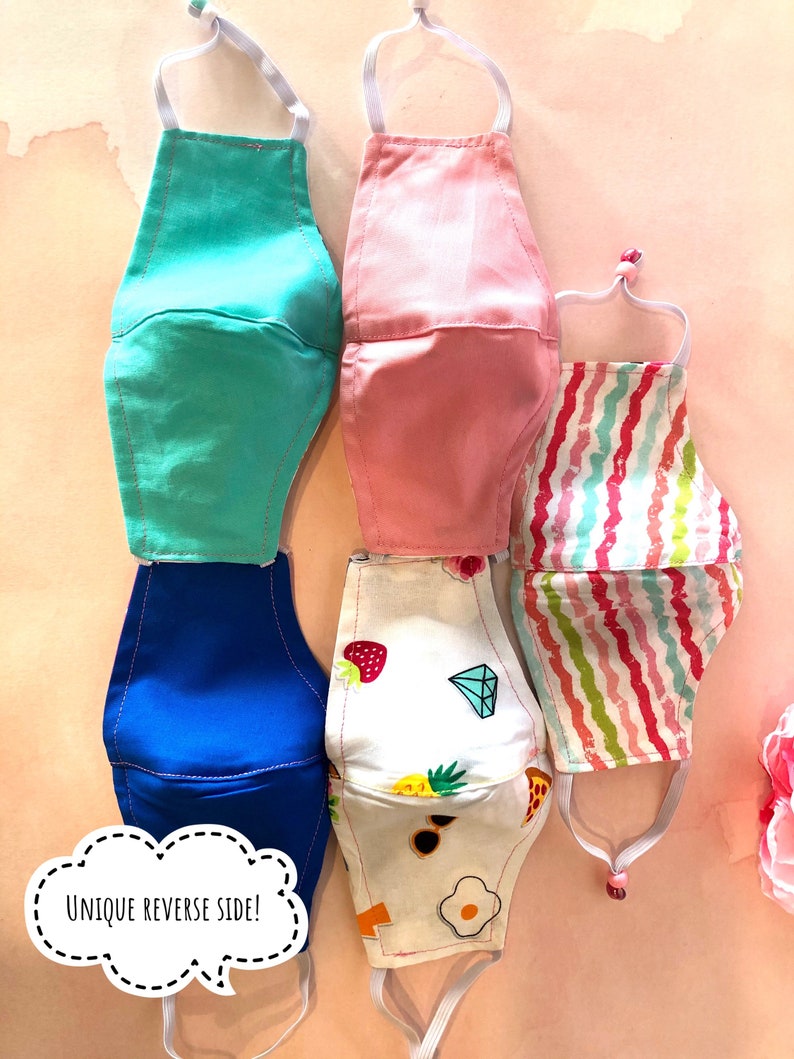 WASHABLE FACE MASK 5 Pack Kids Masks Little Girls Masks Etsy